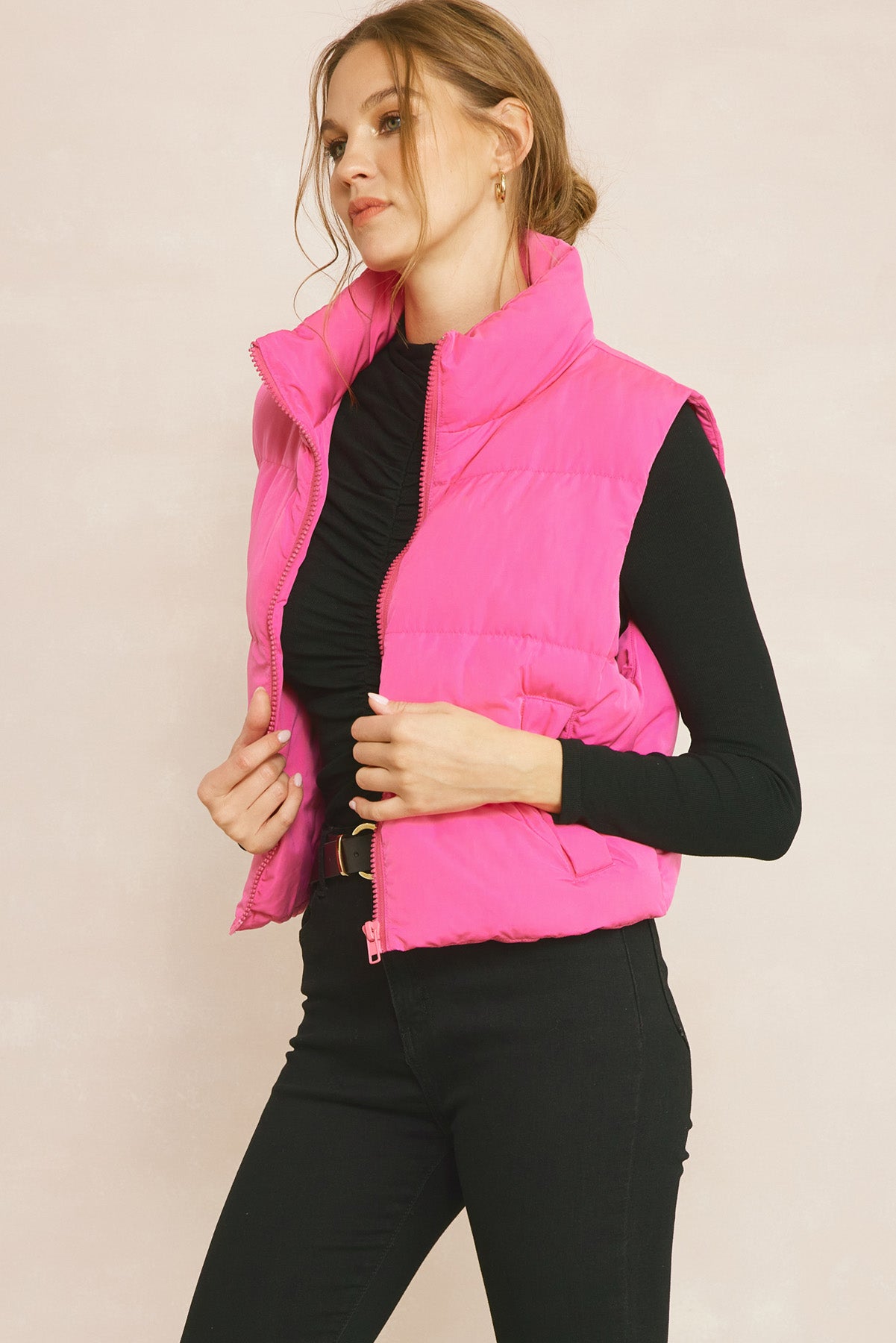 Pink Puffy Vest