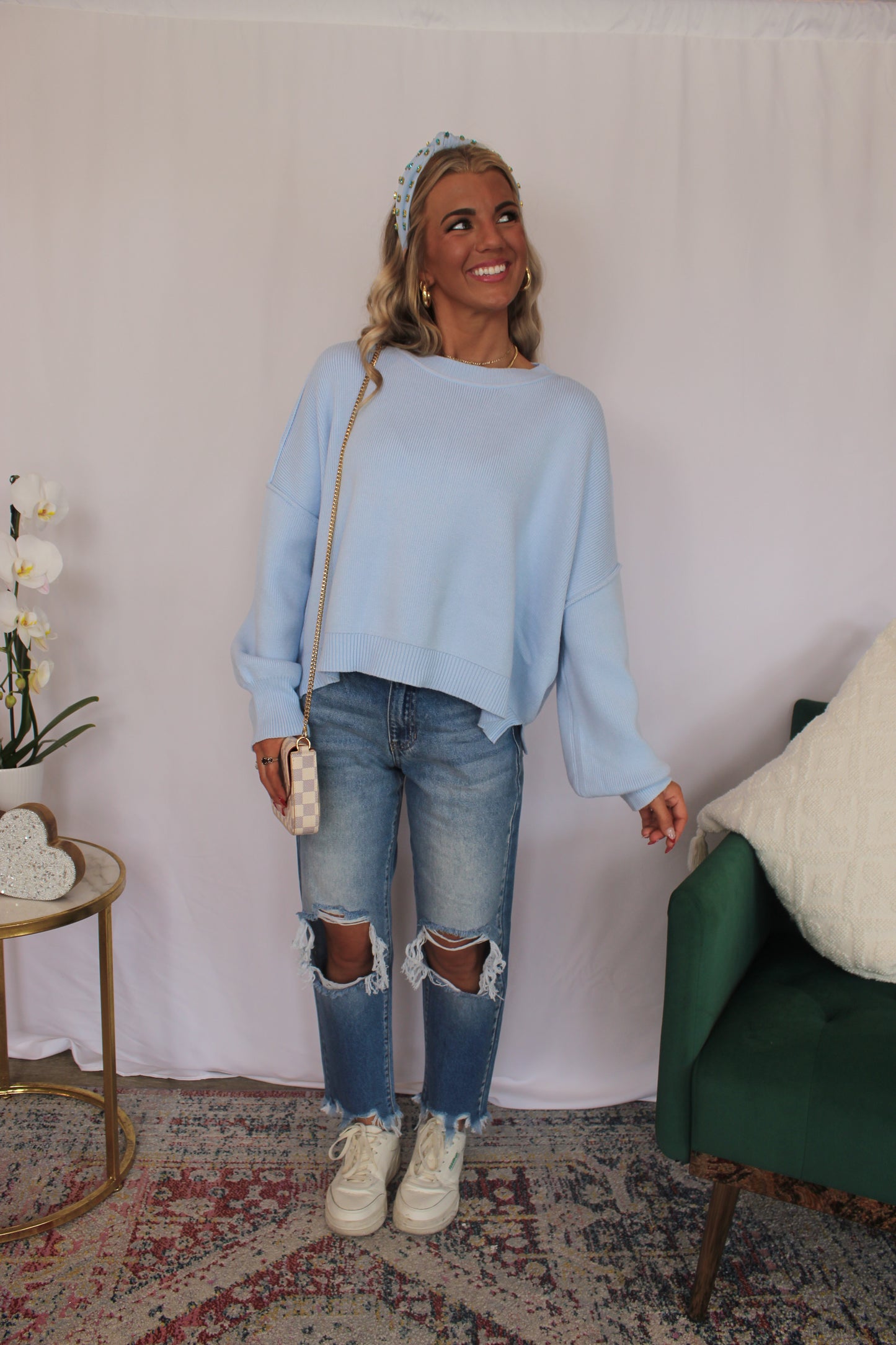 All Smiles Sweater, Light Blue