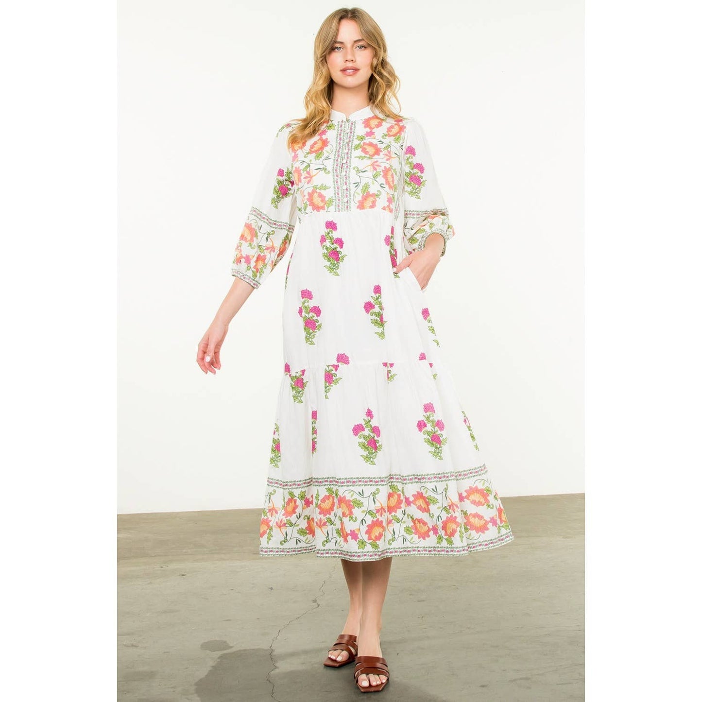 THML Floral Tiered Dress