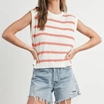 Buttermelon Striped Sweater Tank