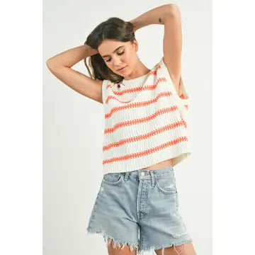 Buttermelon Striped Sweater Tank