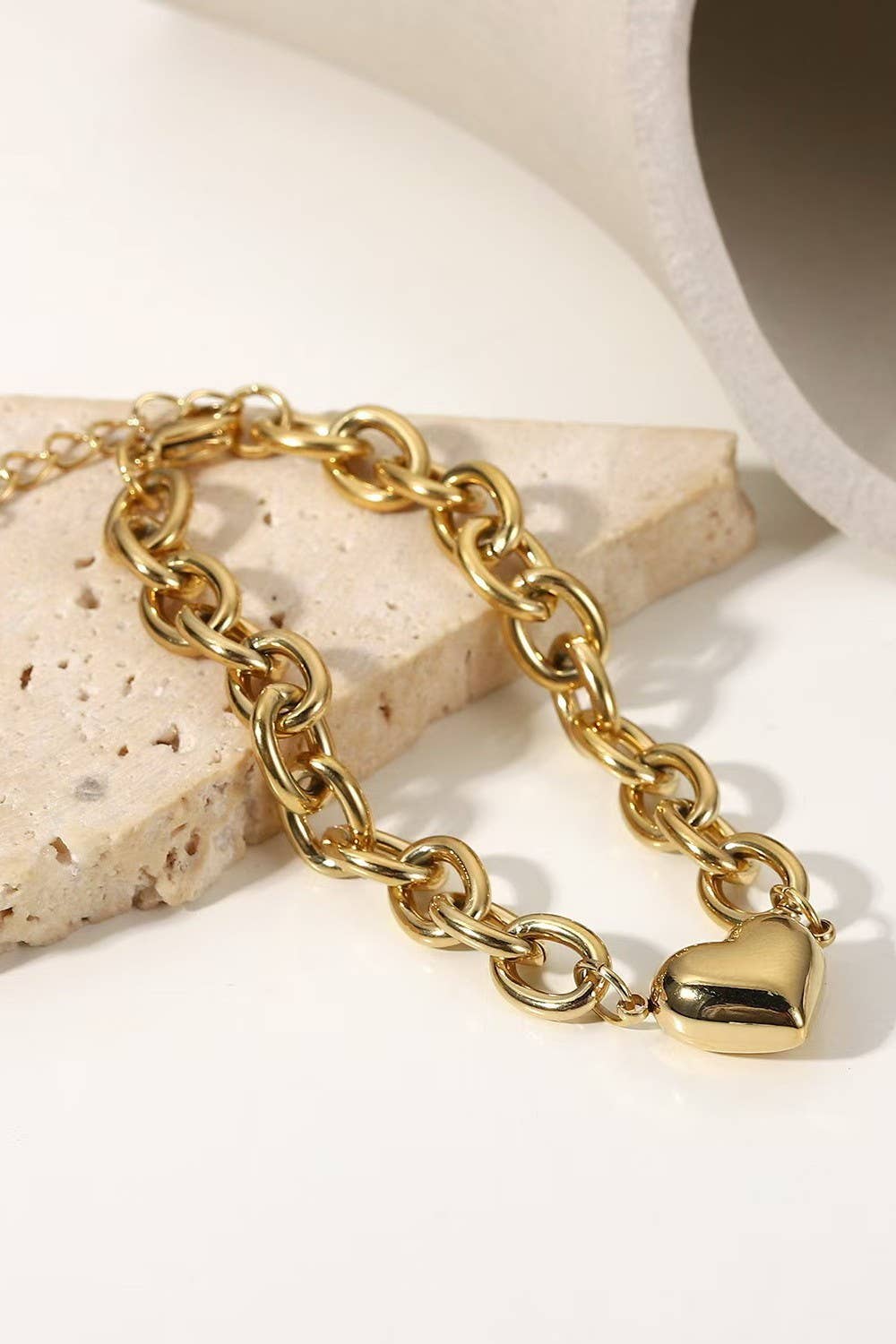 Chunky Heart Bracelet Gold