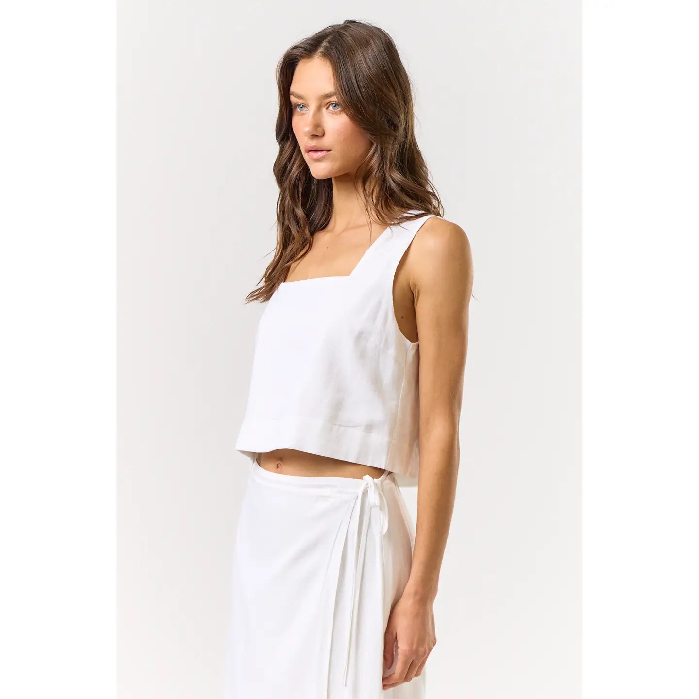 Lalavon Cropped Wide Strap Tank Top