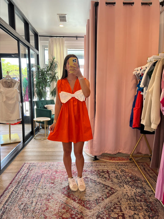 Winning The Day Dress, Orange