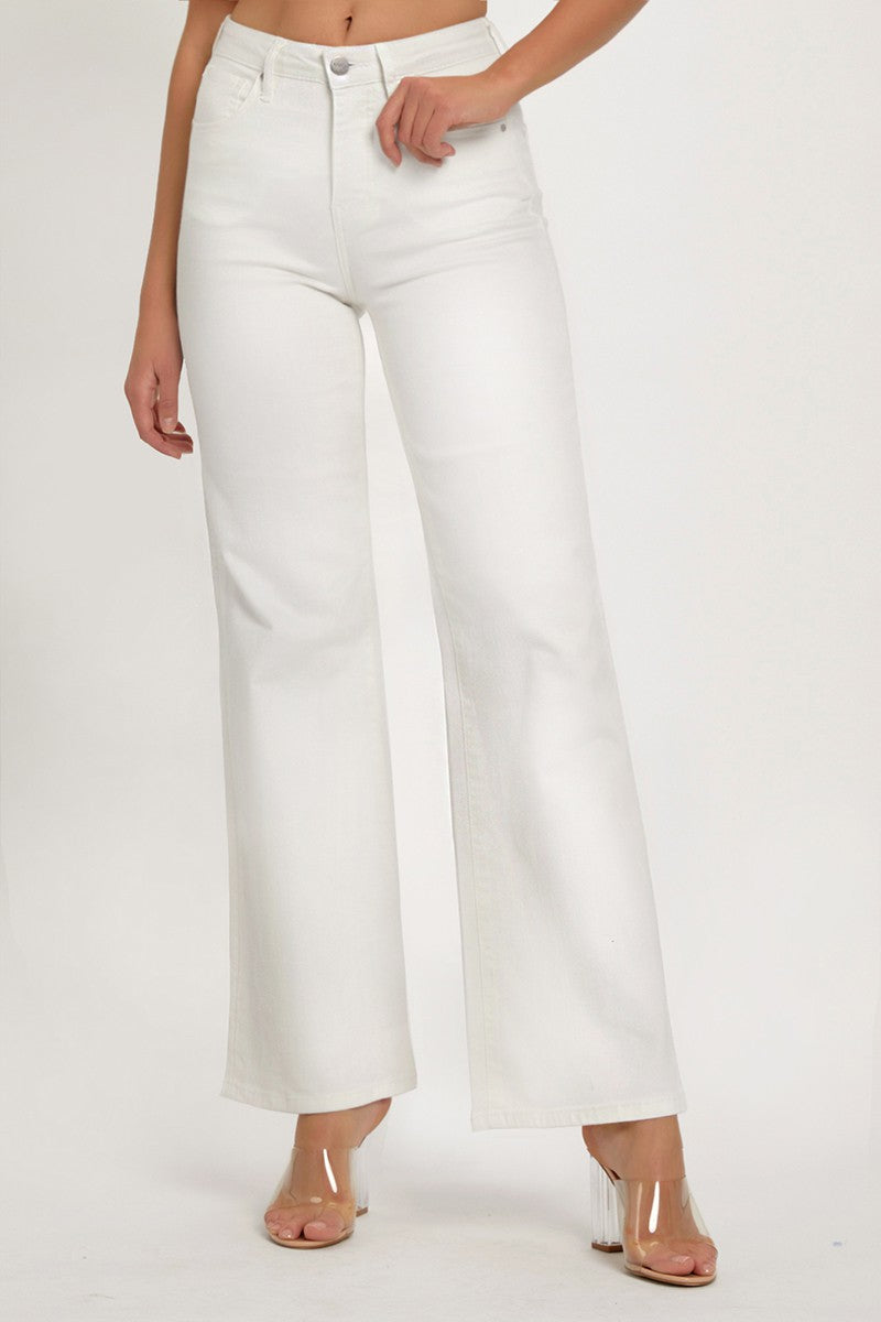 RISEN High Wide Leg Jeans, White