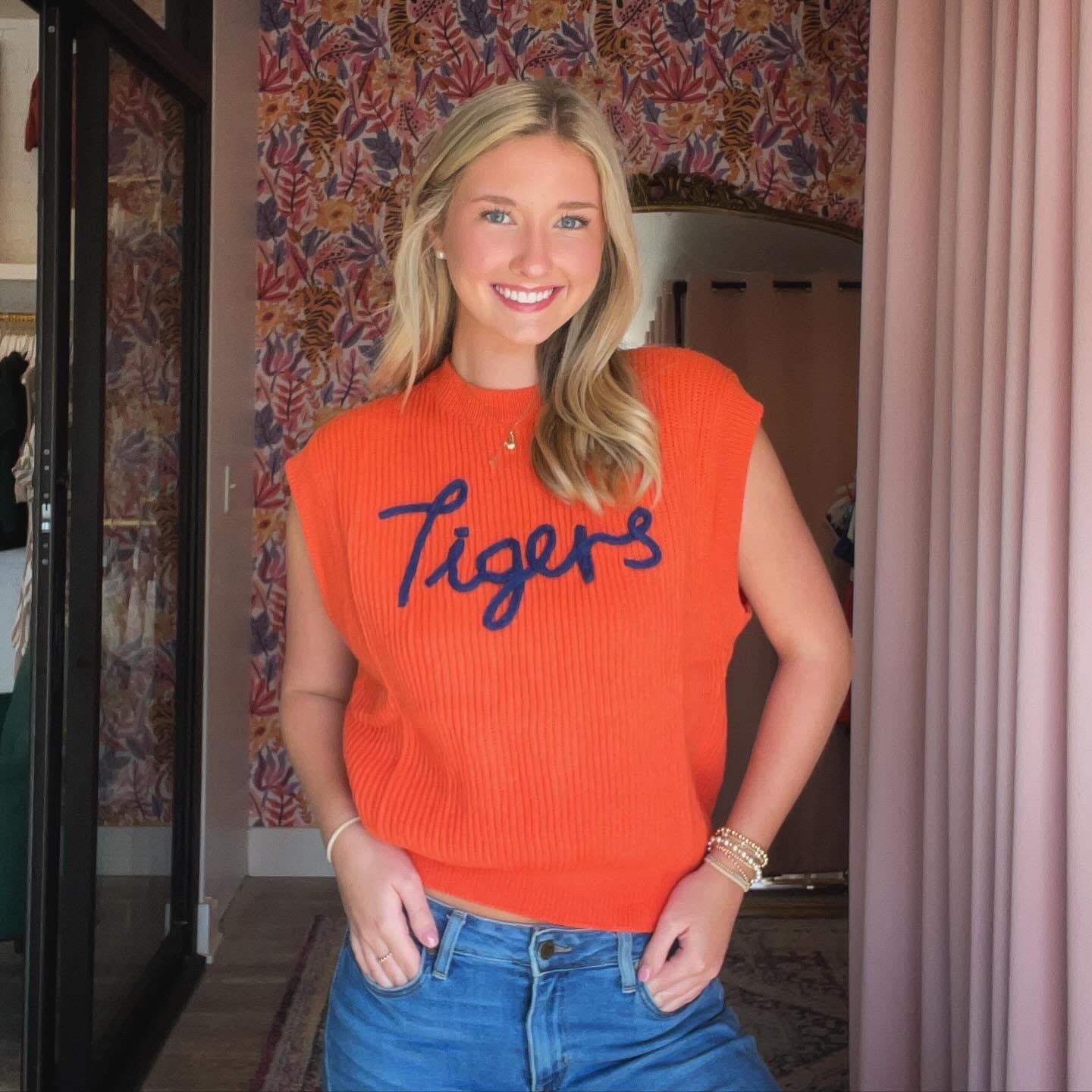 Tigers Sweater Top - Orange